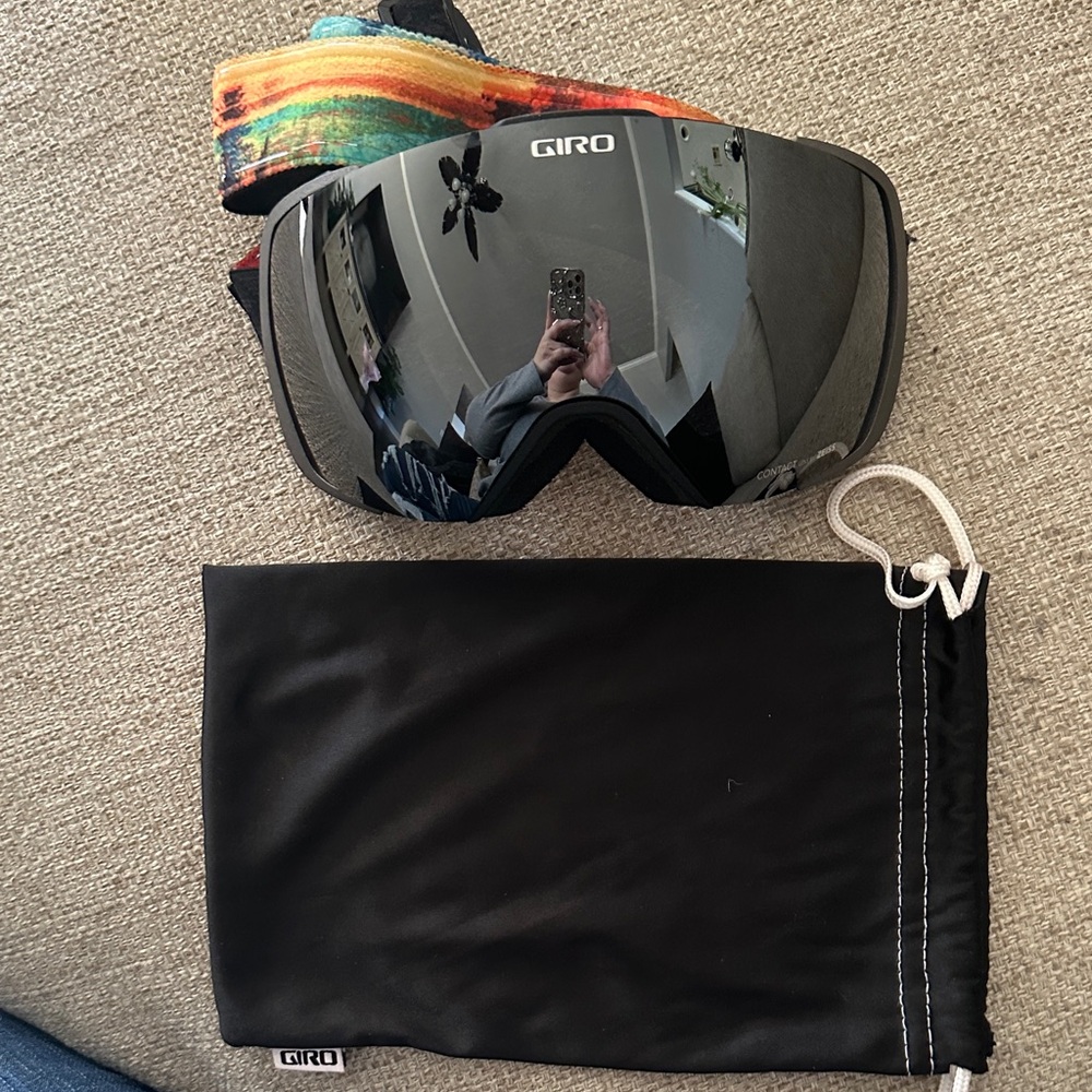 Giro Black Reflective Goggles with Colorful Strap